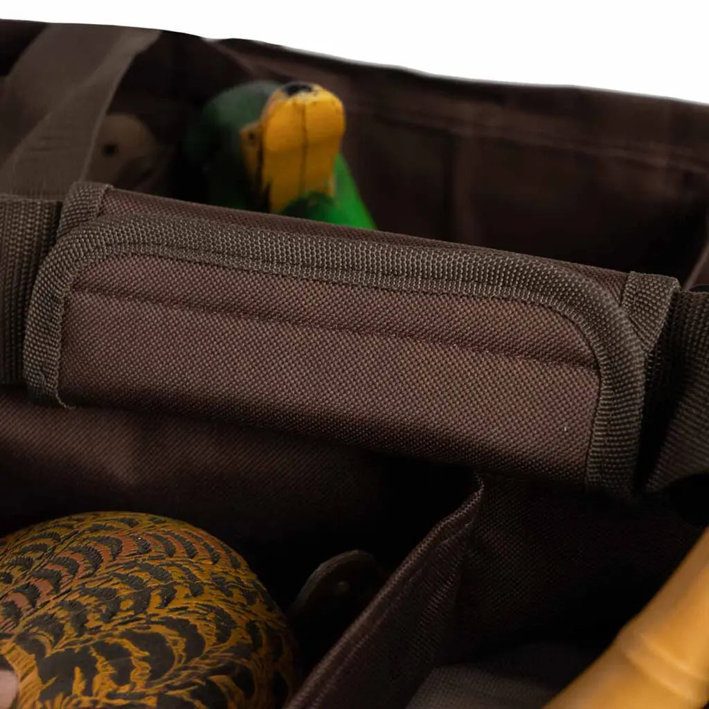 Protect your decoys and keep cords and weights separate with the Hard Core 12-slot bag. Durable, reinforced construction ensures your decoys will be protected for years of use. This bag also features bottom grommets for drainage and air circulation An adj