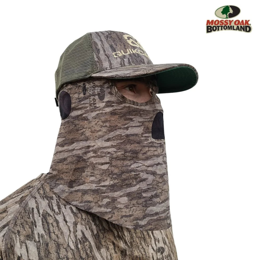 One Size Fits Most SM-XL (Hat size 6 to 8, 54-63cm) Adjustable Velcro Closure Premium Camo Hats w/a Built-in Face MaskQuikCamoThe Fowl Depot2-in-1 FRONT Face Mask and Camo Hat for Duck Hunting