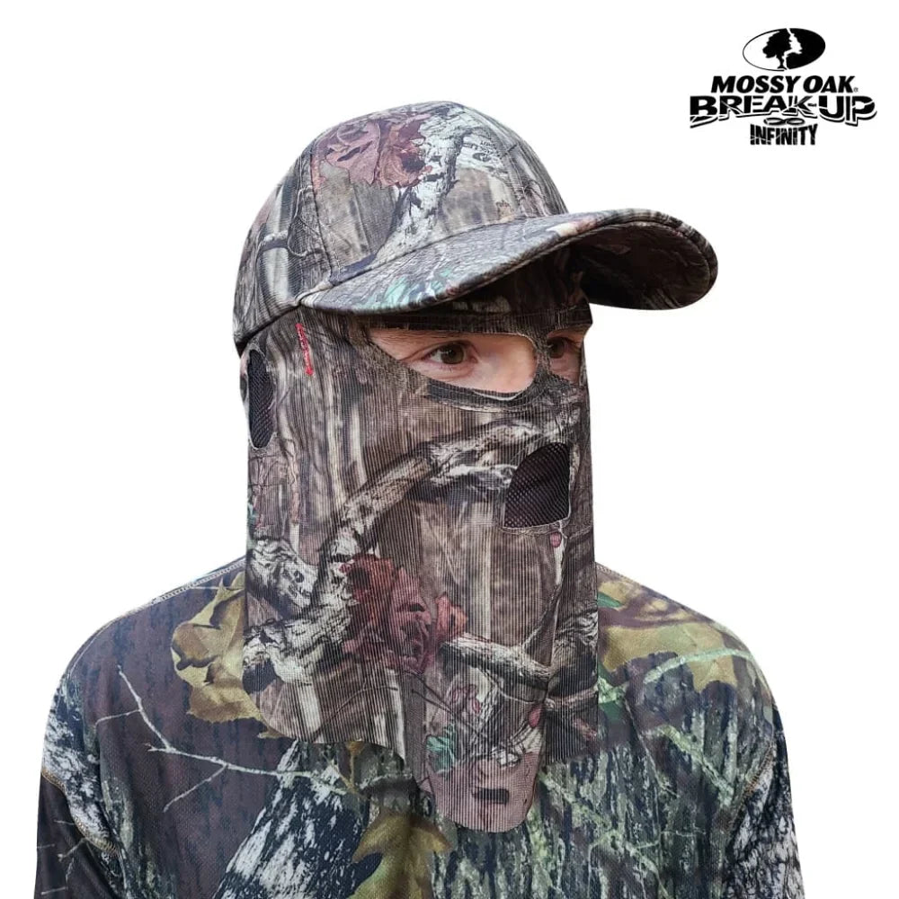 One Size Fits Most SM-XL (Hat size 6 to 8, 54-63cm) Adjustable Velcro Closure Premium Camo Hats w/a Built-in Face MaskQuikCamoThe Fowl Depot2-in-1 FRONT Face Mask and Camo Hat for Duck Hunting