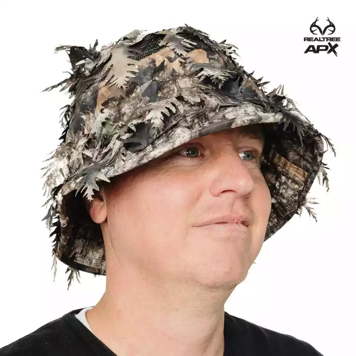 One Size Fits Most SM-XL (Hat size 6 to 8, 54-63cm)Custom Fit with Locking Drawstring Choose From 12 Camo PatternsQuikCamoThe Fowl Depot2-in-1 Leafy Face Mask and Bucket Hat (Adjustable, OSFM)