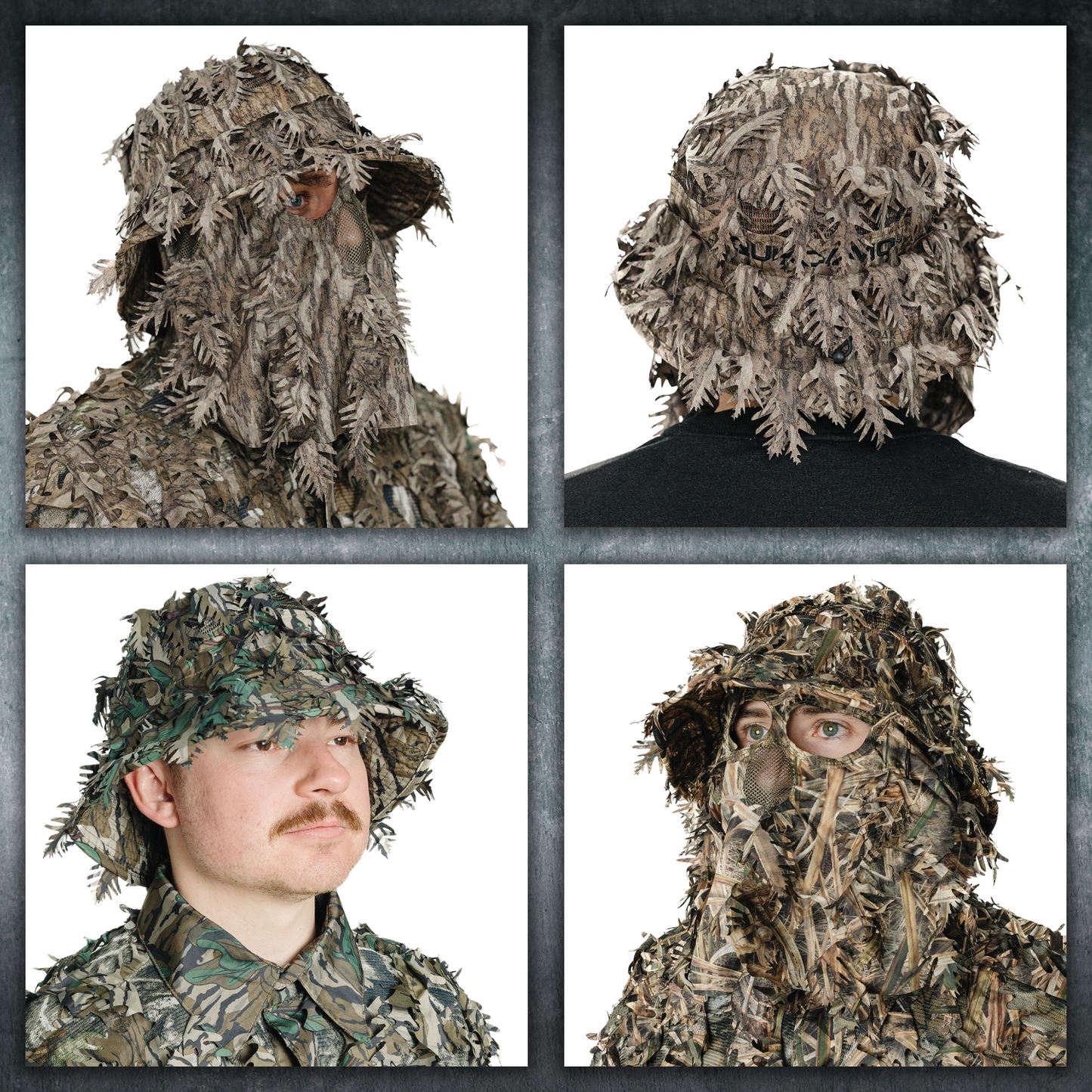 One Size Fits Most SM-XL (Hat size 6 to 8, 54-63cm)Custom Fit with Locking Drawstring Choose From 12 Camo PatternsQuikCamoThe Fowl Depot2-in-1 Leafy Face Mask and Bucket Hat (Adjustable, OSFM)