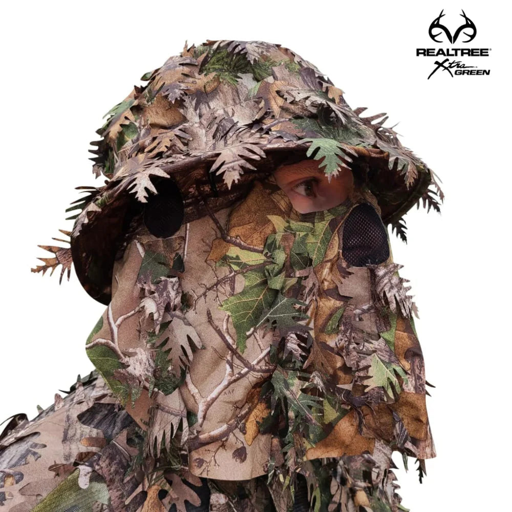 One Size Fits Most SM-XL (Hat size 6 to 8, 54-63cm)Custom Fit with Locking Drawstring Choose From 12 Camo PatternsQuikCamoThe Fowl Depot2-in-1 Leafy Face Mask and Bucket Hat (Adjustable, OSFM)