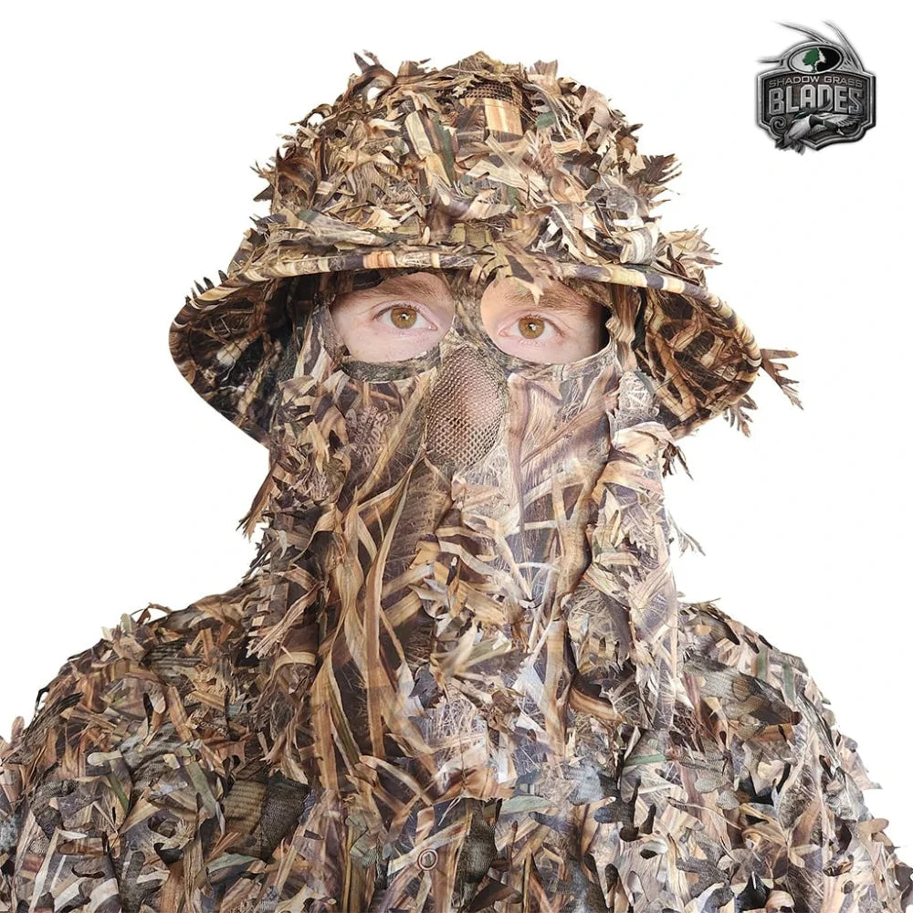 One Size Fits Most SM-XL (Hat size 6 to 8, 54-63cm)Custom Fit with Locking Drawstring Choose From 12 Camo PatternsQuikCamoThe Fowl Depot2-in-1 Leafy Face Mask and Bucket Hat (Adjustable, OSFM)