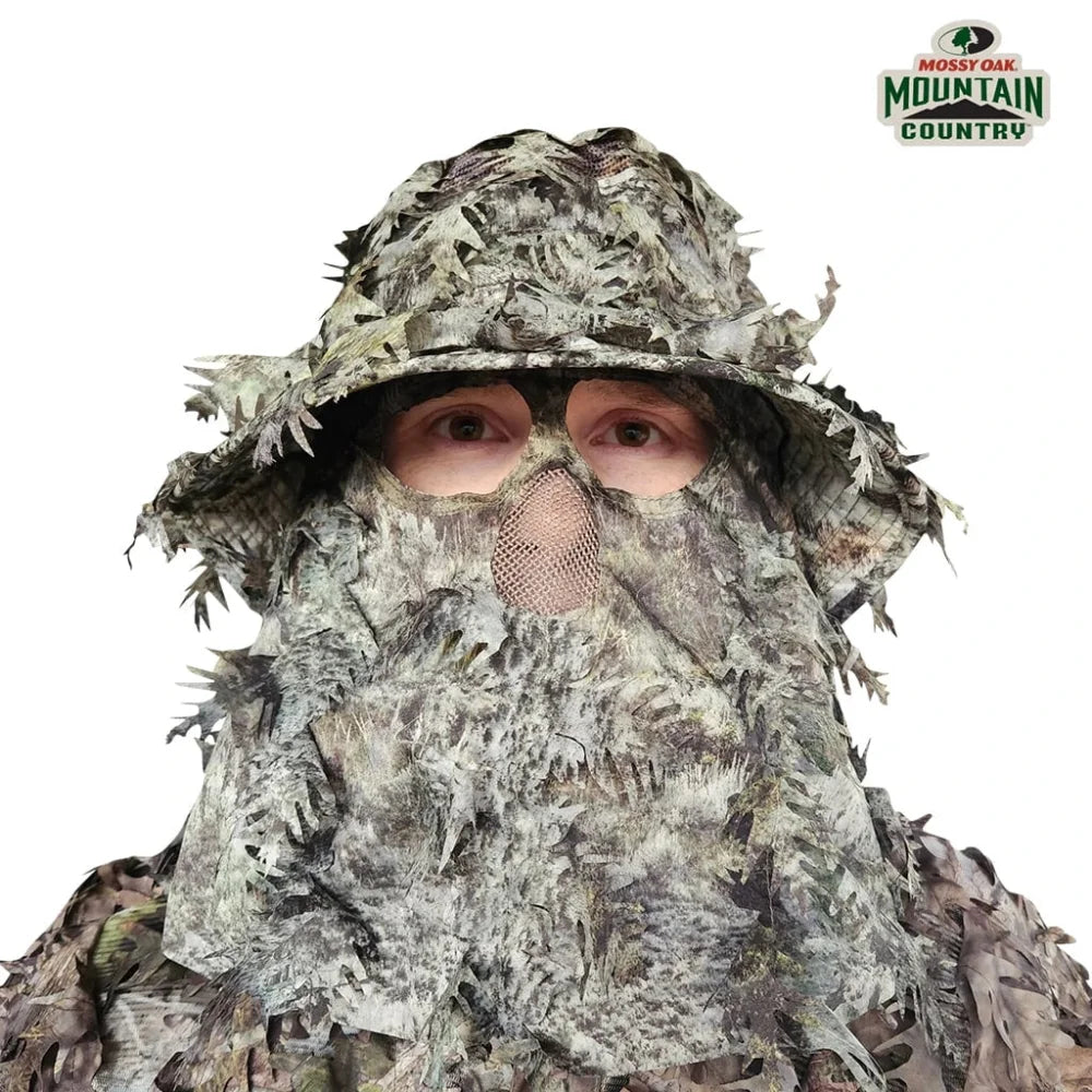 One Size Fits Most SM-XL (Hat size 6 to 8, 54-63cm)Custom Fit with Locking Drawstring Choose From 12 Camo PatternsQuikCamoThe Fowl Depot2-in-1 Leafy Face Mask and Bucket Hat (Adjustable, OSFM)