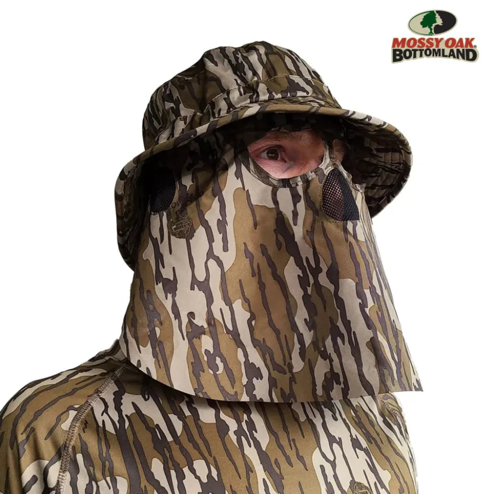 One Size Fits Most SM-XL (Hat size 6 to 8, 54-63cm)Custom Fit with Locking Drawstring Choose From 12 Camo PatternsQuikCamoThe Fowl Depot2-in-1 Leafy Face Mask and Bucket Hat (Adjustable, OSFM)