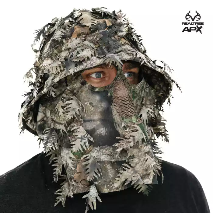 One Size Fits Most SM-XL (Hat size 6 to 8, 54-63cm)Custom Fit with Locking Drawstring Choose From 12 Camo PatternsQuikCamoThe Fowl Depot2-in-1 Leafy Face Mask and Bucket Hat (Adjustable, OSFM)