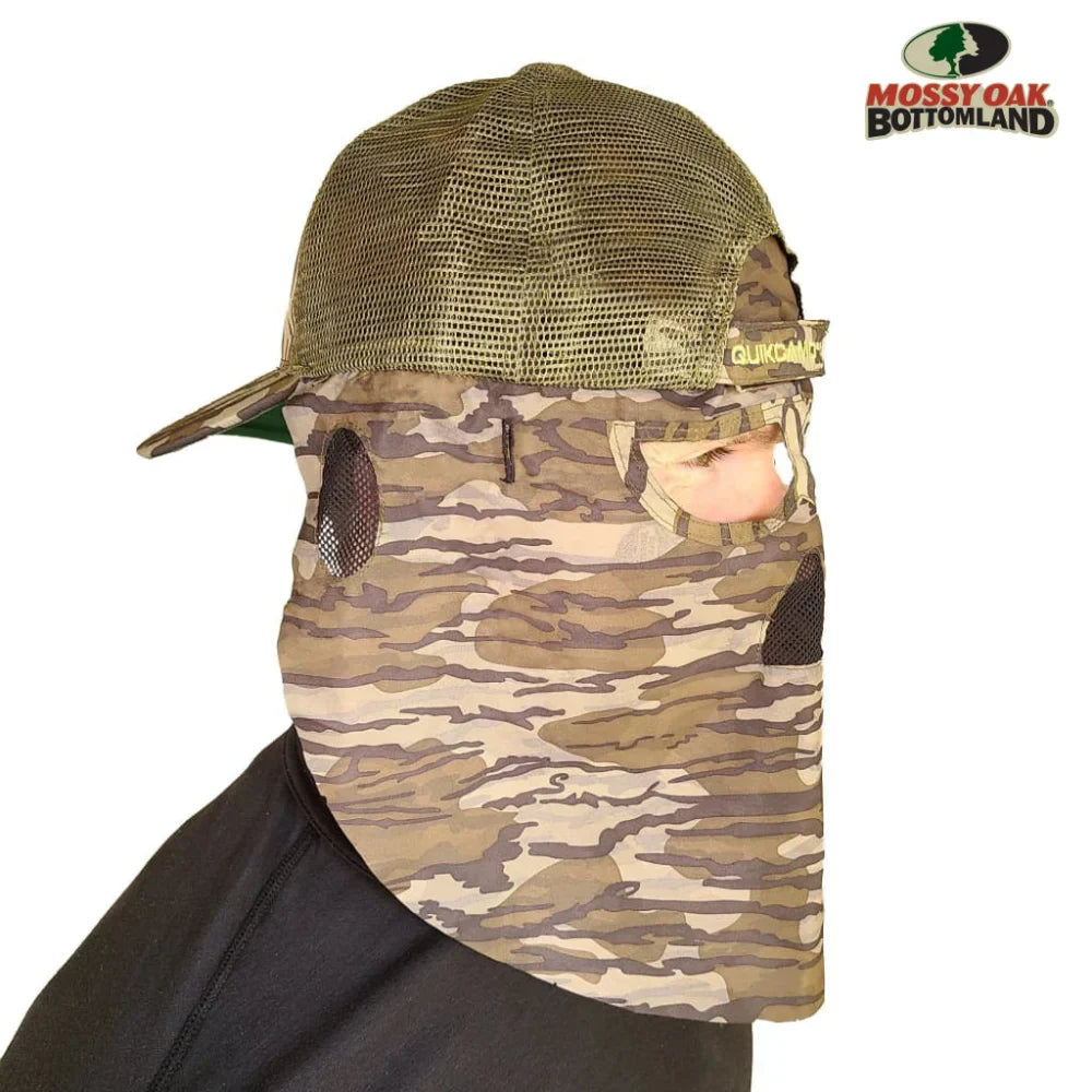 Double Check Your Head Size and Camo Pattern Selection Mask Drops From BACK/REAR of the HatQuikCamoThe Fowl Depot2-in-1 REAR Face Mask and Camo Hat (Fitted)