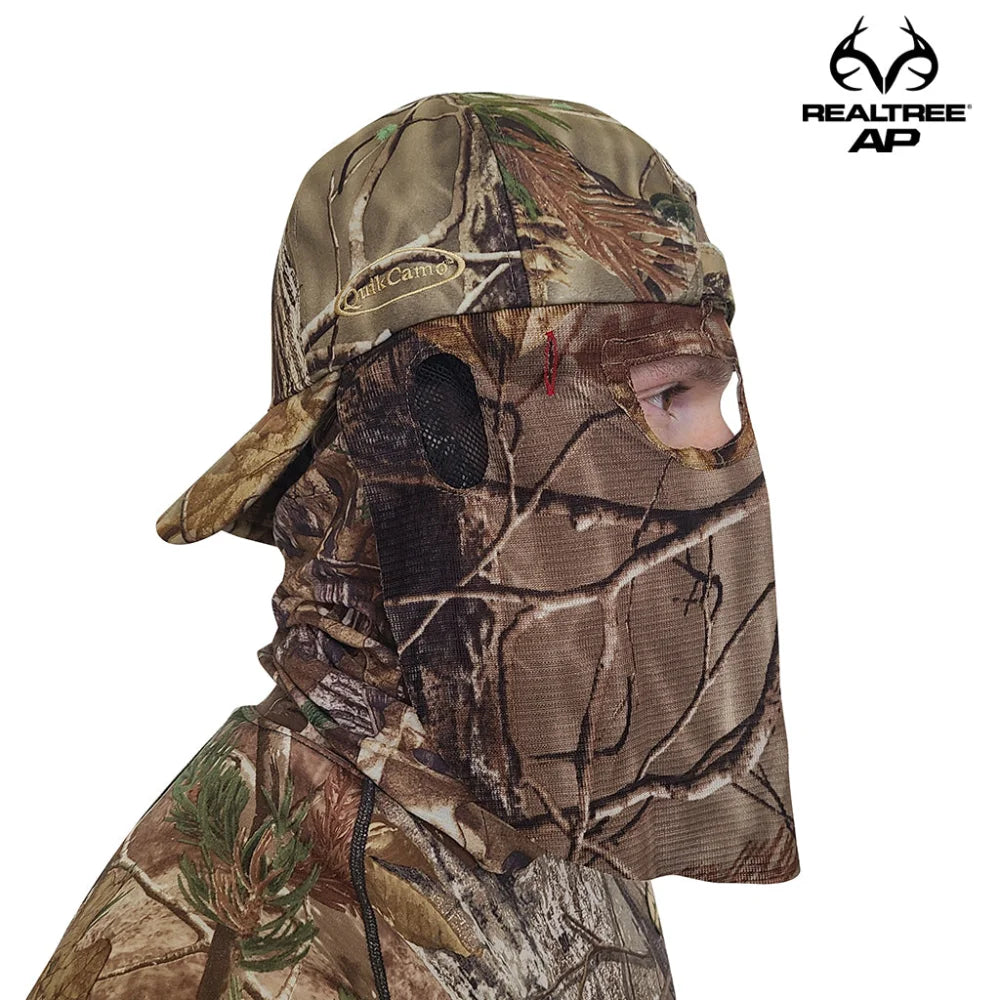 Double Check Your Head Size and Camo Pattern Selection Mask Drops From BACK/REAR of the HatQuikCamoThe Fowl Depot2-in-1 REAR Face Mask and Camo Hat (Fitted)