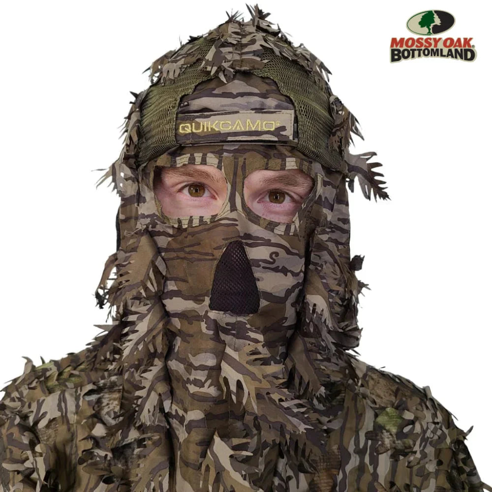 Double Check Your Head Size and Camo Pattern Selection Mask Drops From BACK/REAR of the HatQuikCamoThe Fowl Depot2-in-1 REAR Leafy Face Mask and Camo Hat (Fitted)