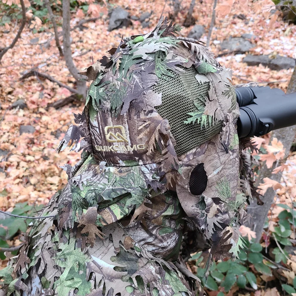 Double Check Your Head Size and Camo Pattern Selection Mask Drops From BACK/REAR of the HatQuikCamoThe Fowl Depot2-in-1 REAR Leafy Face Mask and Camo Hat (Fitted)