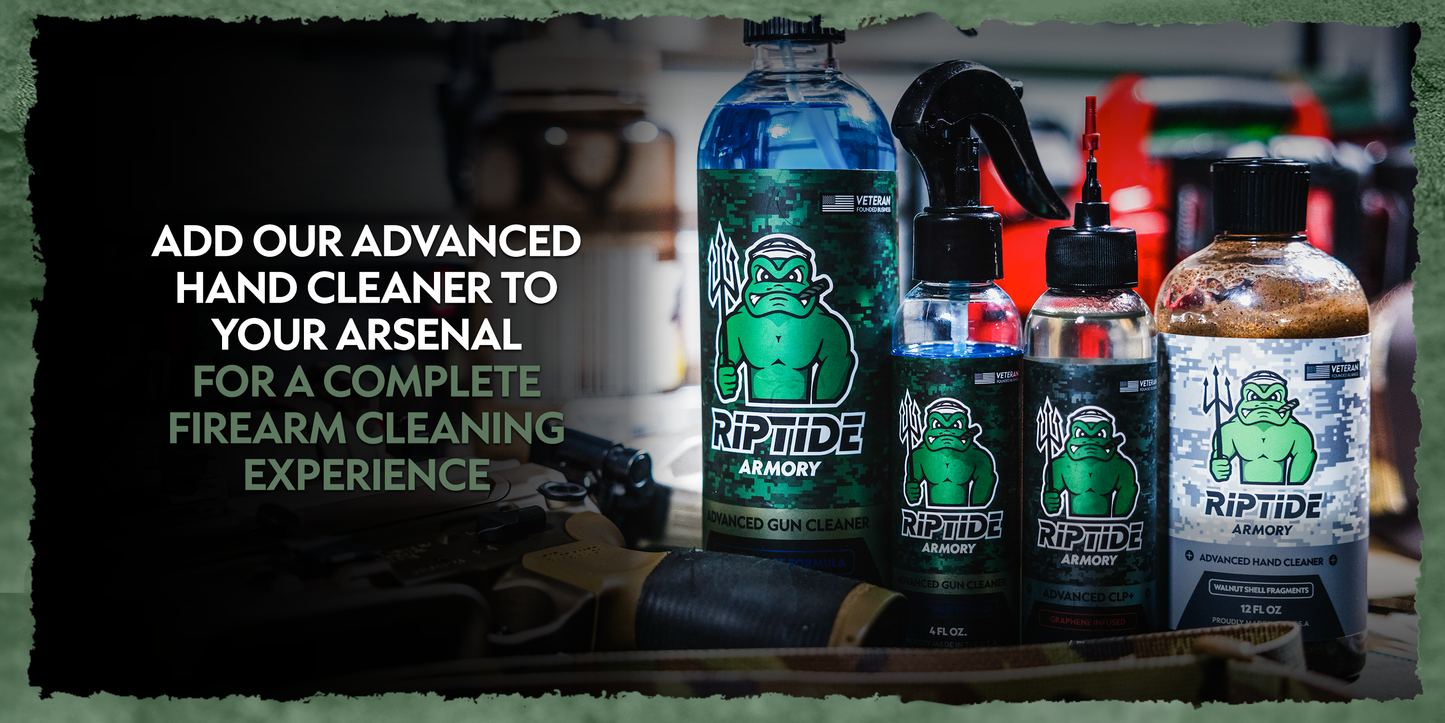Riptide Armory Advanced Hand Cleaner With Walnut Shell Fragments - Use Cutting Edge Advancements to Leave Hands Carbon & Chemical Free - Veteran Founded & Formulated by Former US Navy Seal MOST ADVANCED FORMULATIONS! This high-performance hand soap uses w