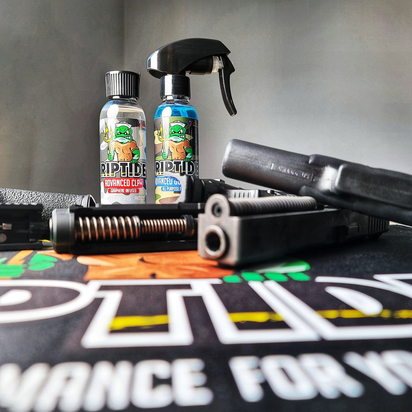 American Tribute Brand Riptide Armory Gun Cleaning Mat - Easy to Clean, Non-Slip Gun Cleaning Mat - Durable, Premium Neoprene Gun Cleaning Accessory Will Not Harm Firearm Surfaces - Veteran Owned (19.5" x 15.5") HIGH-QUALITY, DURABLE MATERIALS - Made out