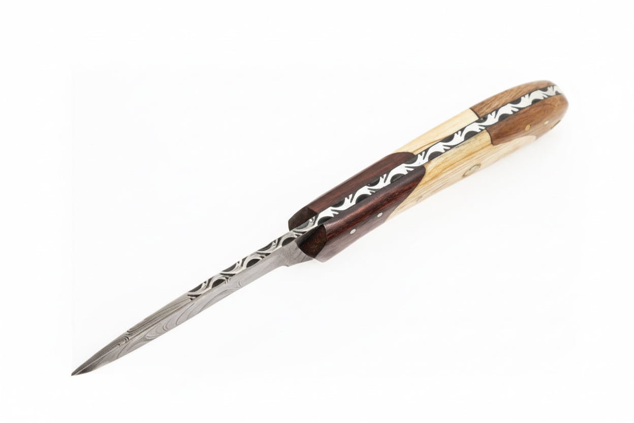 Handmade Damascus Steel Skinner Knife Custom Made 8.5"