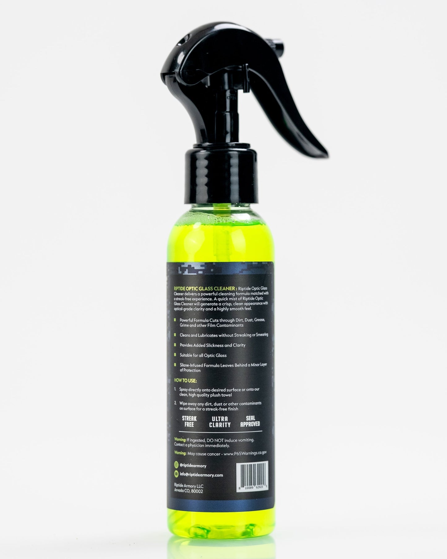 Experience the ultimate solution for pristine optic care with Riptide Armory's Optic Glass Cleaner. Crafted to perfection, this cleaner is designed to meet the meticulous needs of firearm enthusiasts, offering a level of detailing precision that surpasses