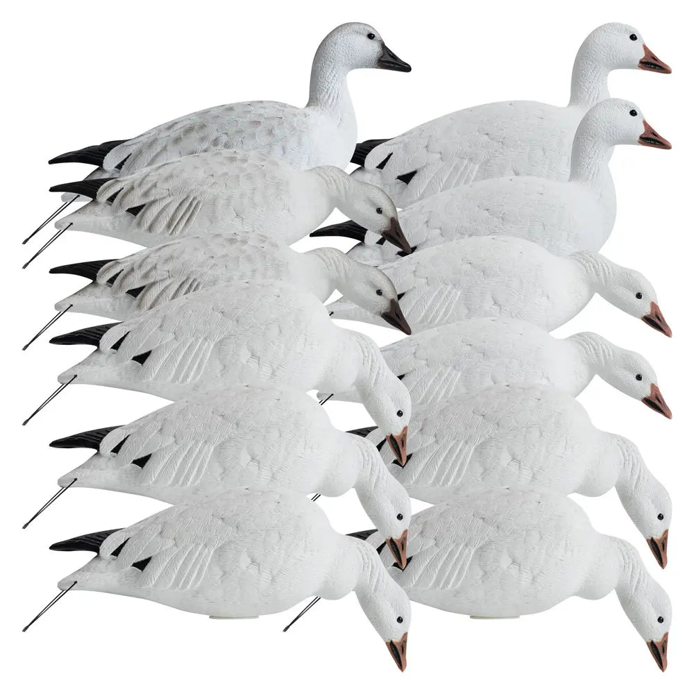 Every detail, feature, and function of Hardcore’s Rugged Series Full Body Snow and Blue goose decoys will change the way you snow goose hunt: forever. Three unique anatomically correct one-piece poses, aligned with Hardcore’s FowlFlex™ Technology create a