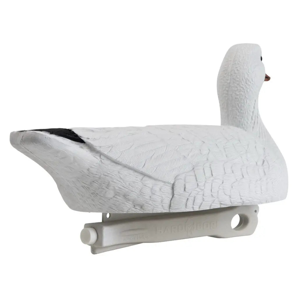 The Hardcore Waterfowl Floater Sentry Adult Snow Goose decoy 6-pack is tough as nails and feature-rich. Our ultra-durable FowlFlex™ technology withstands everyday abuse while our WhaleTail™ keel and true-to-life paint schemes create lifelike movements and