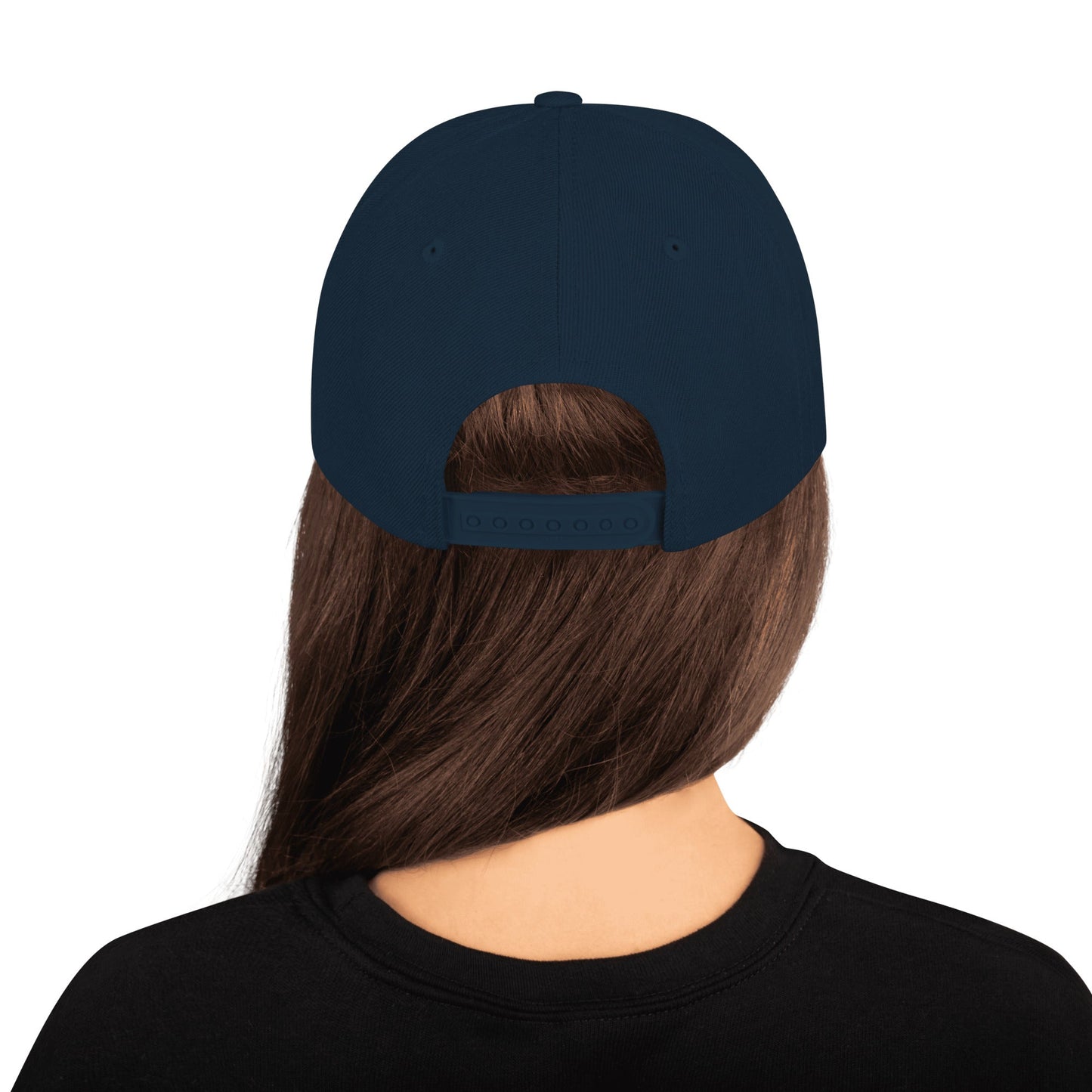 This hat is structured with a classic fit, flat brim, and full buckram. The adjustable snap closure makes it a comfortable, one-size-fits-most hat. • 80% acrylic, 20% wool • Green Camo is 60% cotton, 40% polyester • Structured, 6-panel, high-profile • 6 e