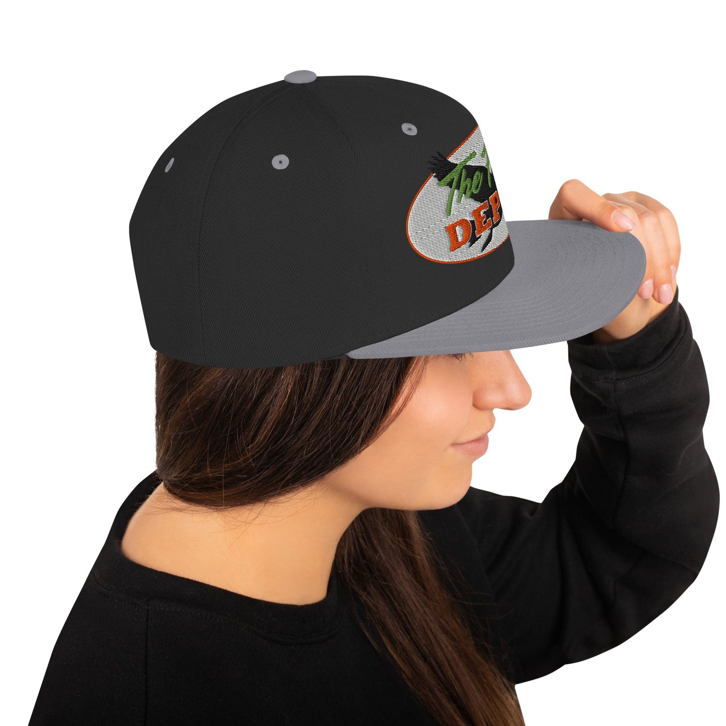 This hat is structured with a classic fit, flat brim, and full buckram. The adjustable snap closure makes it a comfortable, one-size-fits-most hat. • 80% acrylic, 20% wool • Green Camo is 60% cotton, 40% polyester • Structured, 6-panel, high-profile • 6 e