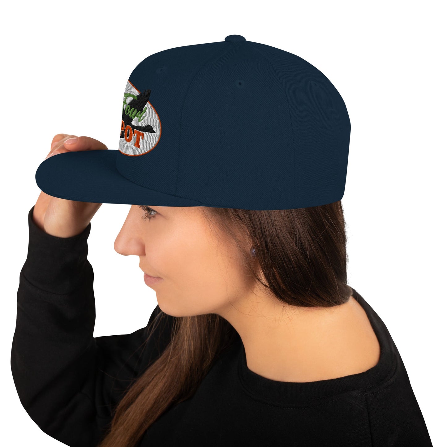This hat is structured with a classic fit, flat brim, and full buckram. The adjustable snap closure makes it a comfortable, one-size-fits-most hat. • 80% acrylic, 20% wool • Green Camo is 60% cotton, 40% polyester • Structured, 6-panel, high-profile • 6 e