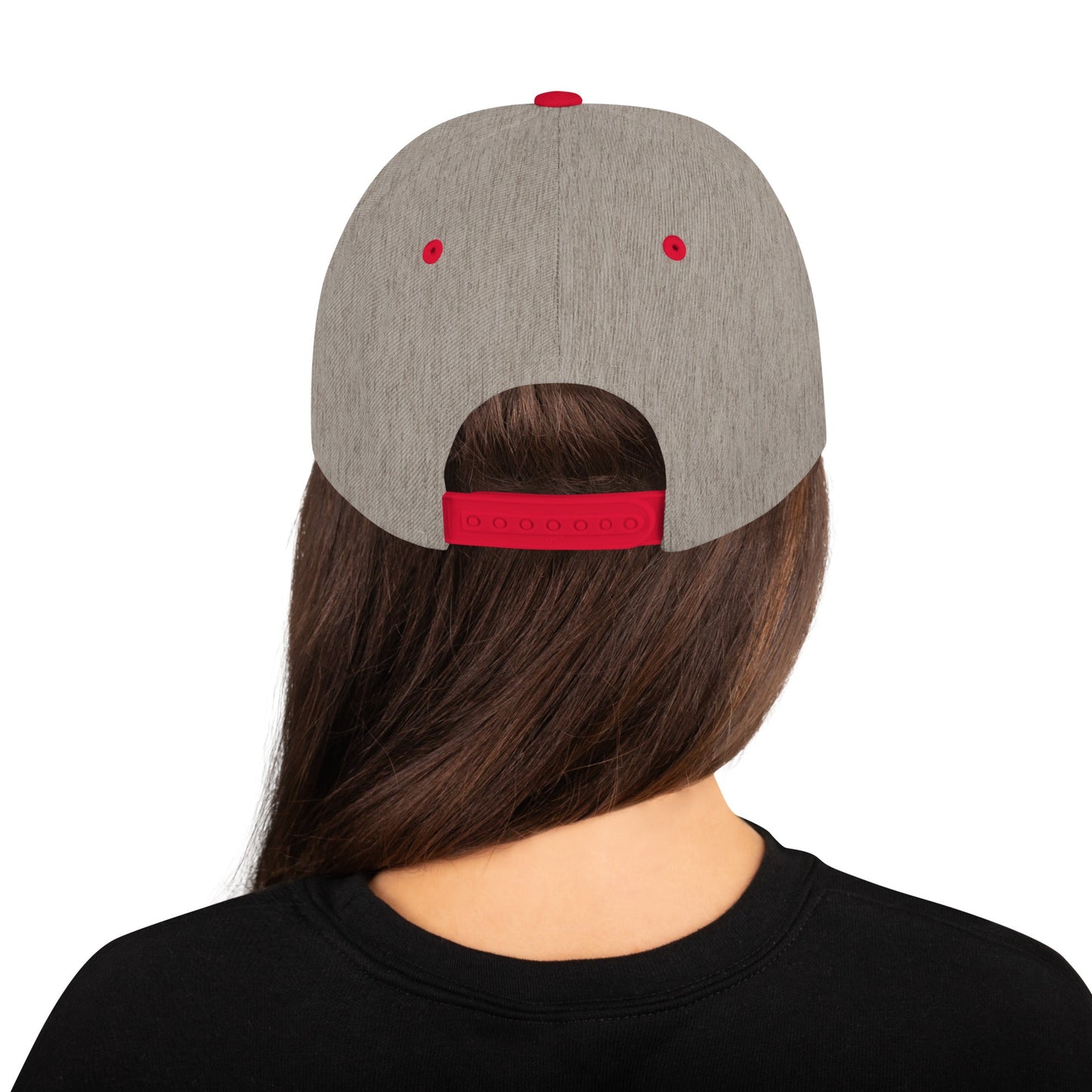 This hat is structured with a classic fit, flat brim, and full buckram. The adjustable snap closure makes it a comfortable, one-size-fits-most hat. • 80% acrylic, 20% wool • Green Camo is 60% cotton, 40% polyester • Structured, 6-panel, high-profile • 6 e