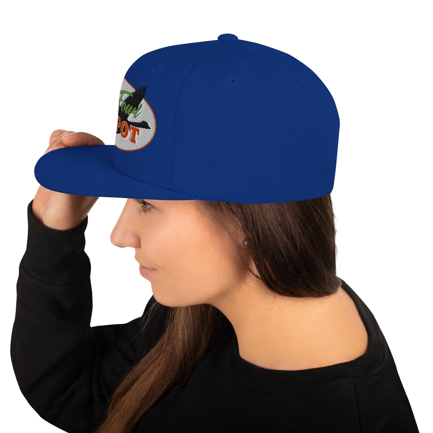 This hat is structured with a classic fit, flat brim, and full buckram. The adjustable snap closure makes it a comfortable, one-size-fits-most hat. • 80% acrylic, 20% wool • Green Camo is 60% cotton, 40% polyester • Structured, 6-panel, high-profile • 6 e