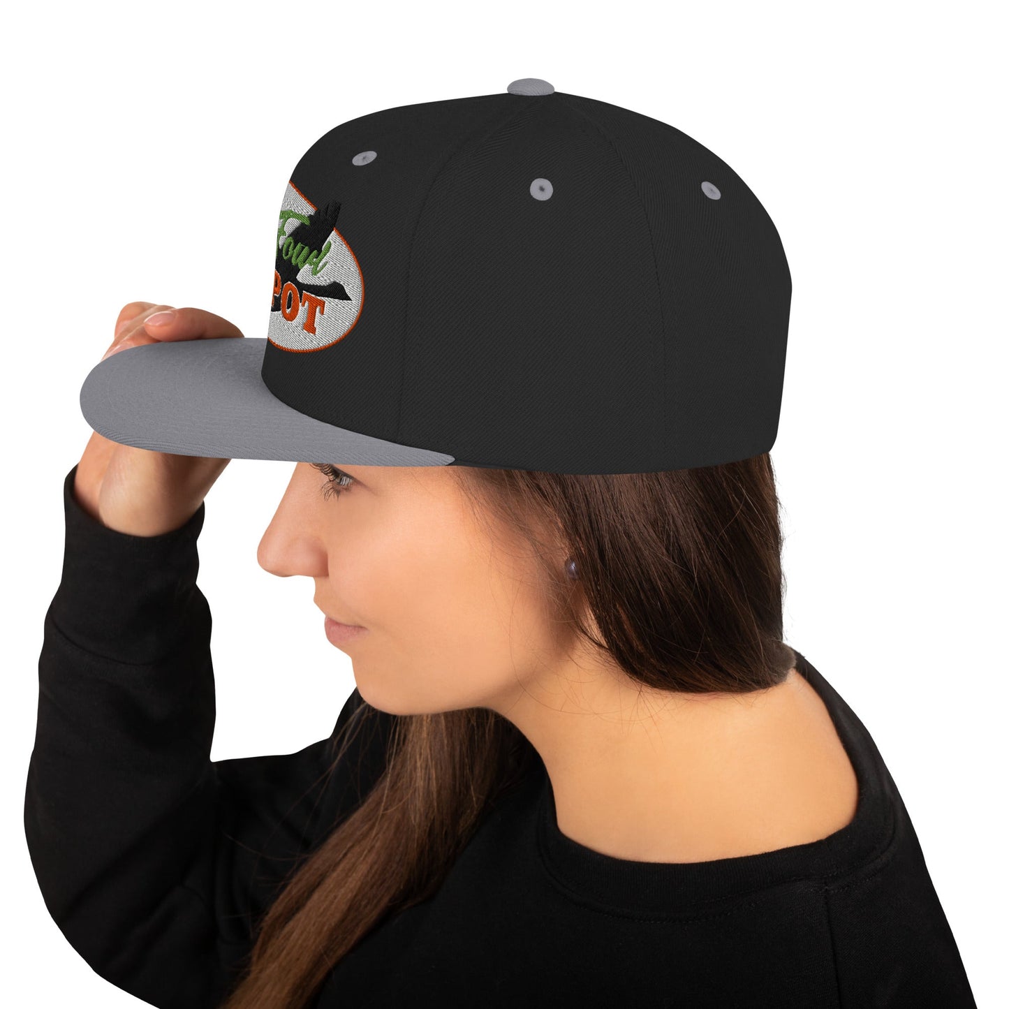 This hat is structured with a classic fit, flat brim, and full buckram. The adjustable snap closure makes it a comfortable, one-size-fits-most hat. • 80% acrylic, 20% wool • Green Camo is 60% cotton, 40% polyester • Structured, 6-panel, high-profile • 6 e