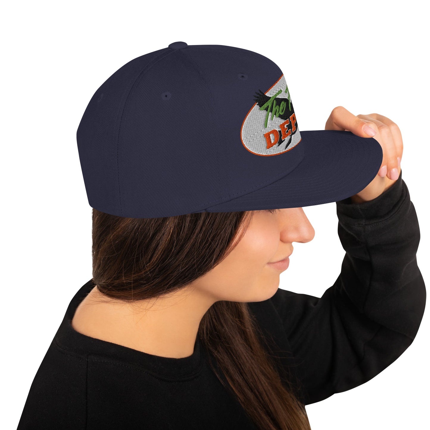 This hat is structured with a classic fit, flat brim, and full buckram. The adjustable snap closure makes it a comfortable, one-size-fits-most hat. • 80% acrylic, 20% wool • Green Camo is 60% cotton, 40% polyester • Structured, 6-panel, high-profile • 6 e