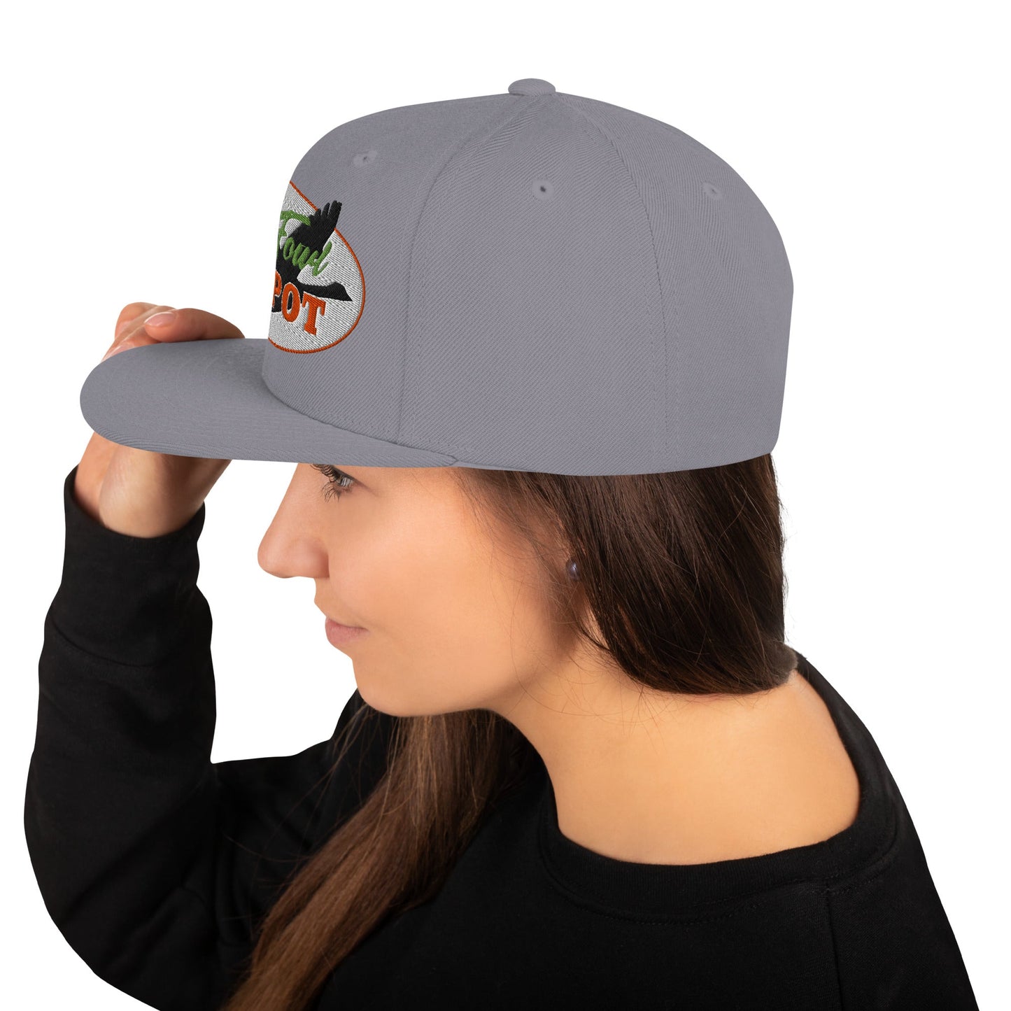 This hat is structured with a classic fit, flat brim, and full buckram. The adjustable snap closure makes it a comfortable, one-size-fits-most hat. • 80% acrylic, 20% wool • Green Camo is 60% cotton, 40% polyester • Structured, 6-panel, high-profile • 6 e