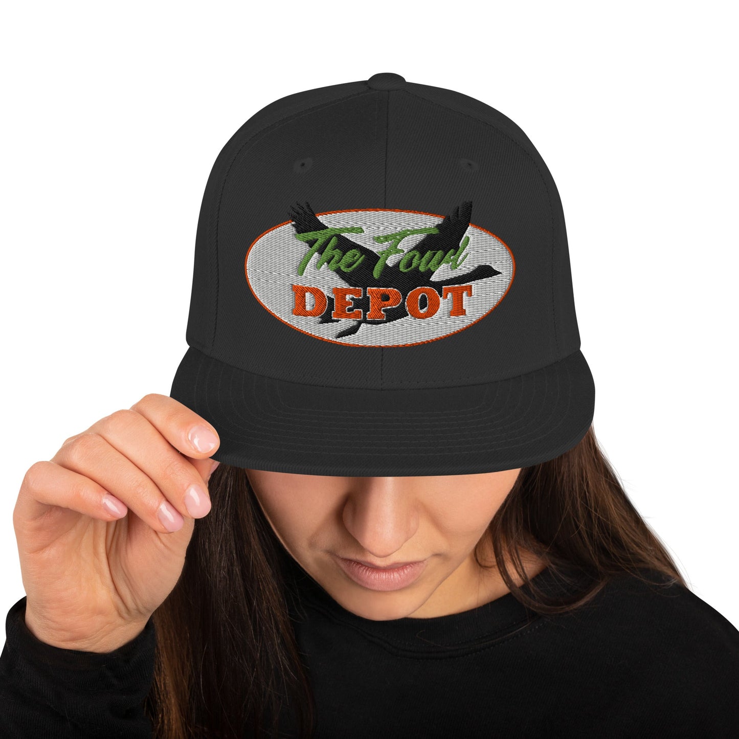 This hat is structured with a classic fit, flat brim, and full buckram. The adjustable snap closure makes it a comfortable, one-size-fits-most hat. • 80% acrylic, 20% wool • Green Camo is 60% cotton, 40% polyester • Structured, 6-panel, high-profile • 6 e