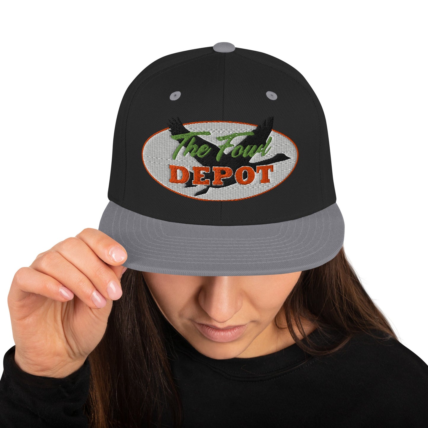 This hat is structured with a classic fit, flat brim, and full buckram. The adjustable snap closure makes it a comfortable, one-size-fits-most hat. • 80% acrylic, 20% wool • Green Camo is 60% cotton, 40% polyester • Structured, 6-panel, high-profile • 6 e