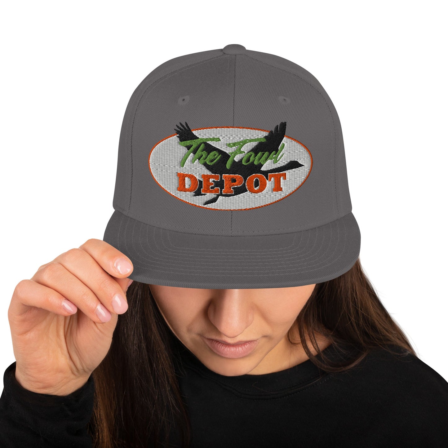 This hat is structured with a classic fit, flat brim, and full buckram. The adjustable snap closure makes it a comfortable, one-size-fits-most hat. • 80% acrylic, 20% wool • Green Camo is 60% cotton, 40% polyester • Structured, 6-panel, high-profile • 6 e