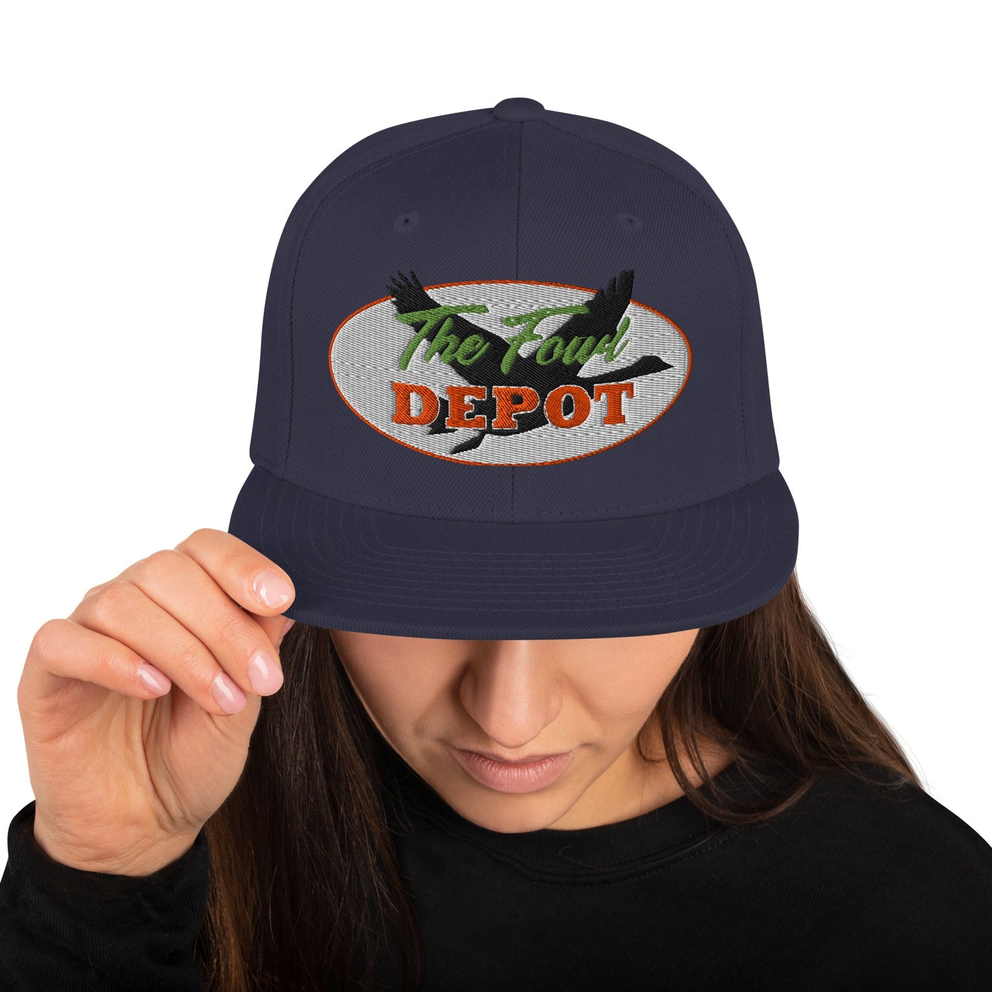 This hat is structured with a classic fit, flat brim, and full buckram. The adjustable snap closure makes it a comfortable, one-size-fits-most hat. • 80% acrylic, 20% wool • Green Camo is 60% cotton, 40% polyester • Structured, 6-panel, high-profile • 6 e