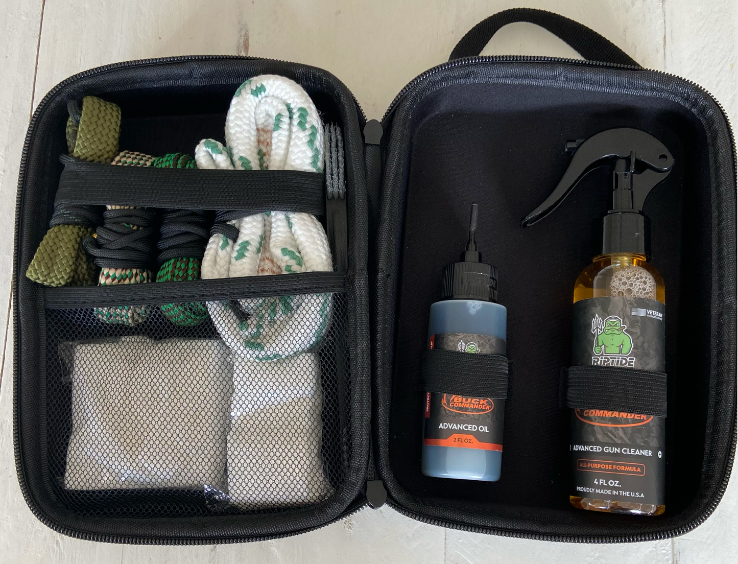 The Ultimate Gun Cleaning Kit - Leather Case was designed to provide the ultimate cleaning solution with everything you need and nothing more. This kit includes a 9mm, 12GA, .30 cal, and .22 Bore Snakes which also fits for .223/5.56, a double-ended nylon