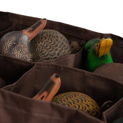 Protect your decoys and keep cords and weights separate with the Hard Core 12-slot bag. Durable, reinforced construction ensures your decoys will be protected for years of use. This bag also features bottom grommets for drainage and air circulation An adj