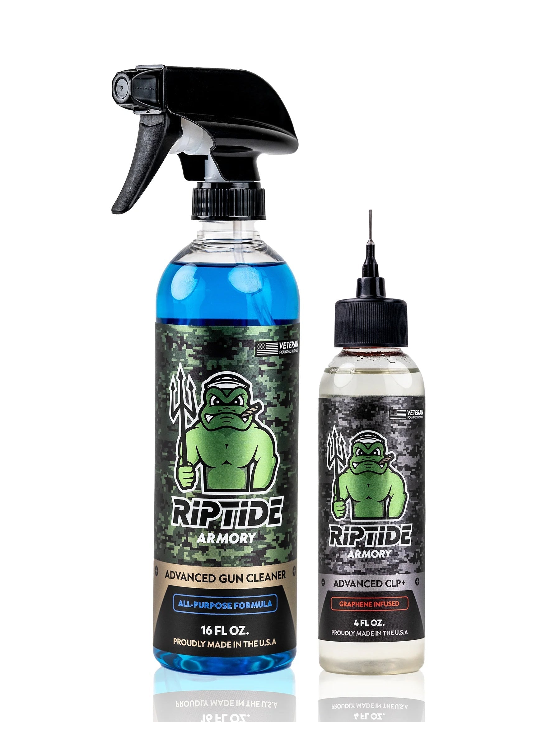 Riptide Armory Advanced Gun Cleaner & CLP+ Graphene 4oz 2 Step Kit - Cleans, Lubes, Protects Targeted Long-Lasting Formula - Nano Coat Technology - Veteran Owned & Formulated by Former US Navy Seal MOST ADVANCED FORMULATIONS! This high-performance, 2-step