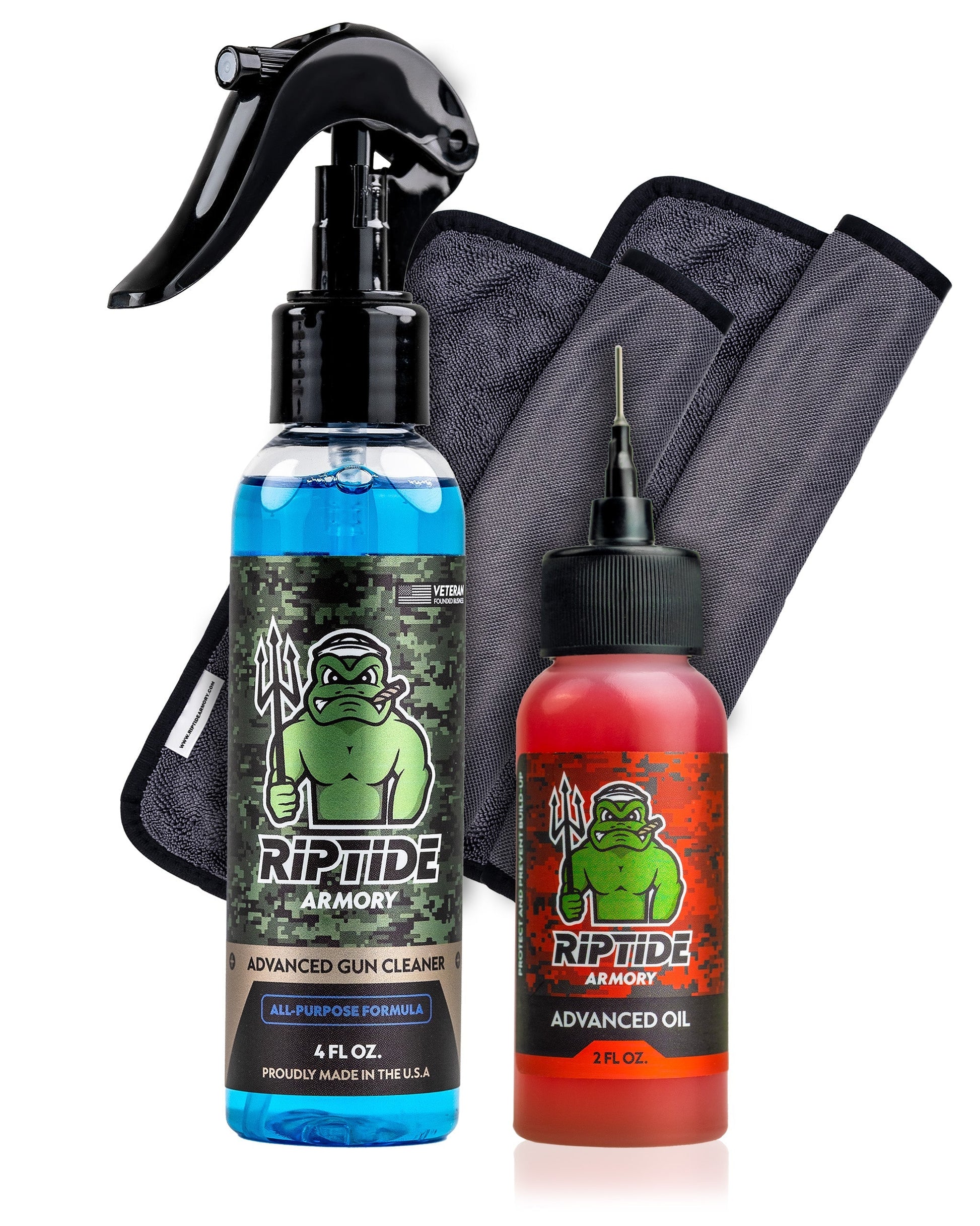 Riptide Armory Advanced Gun Cleaner & Advanced Oil 2 Step Kit - Cleans, Lubes, Protects Targeted Long-Lasting Formula - Nano Coat Technology - Veteran Owned & Formulated by Former US Navy Seal MOST ADVANCED FORMULATIONS! This high-performance, 2-step gun