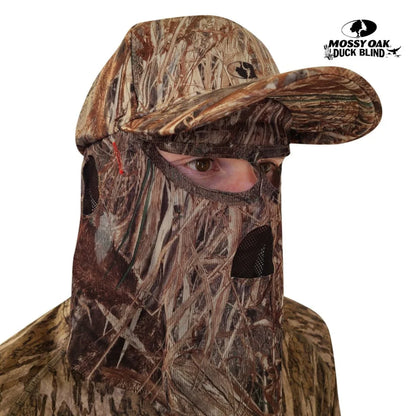 One Size Fits Most SM-XL (Hat size 6 to 8, 54-63cm) Adjustable Velcro Closure Premium Camo Hats w/a Built-in Face MaskQuikCamoThe Fowl Depot2-in-1 FRONT Face Mask and Camo Hat for Duck Hunting