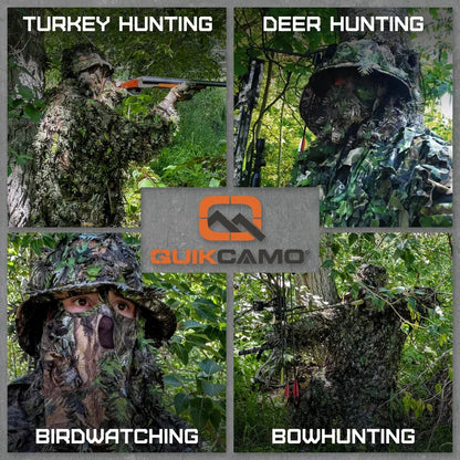 One Size Fits Most SM-XL (Hat size 6 to 8, 54-63cm)Custom Fit with Locking Drawstring Choose From 12 Camo PatternsQuikCamoThe Fowl Depot2-in-1 Leafy Face Mask and Bucket Hat (Adjustable, OSFM)
