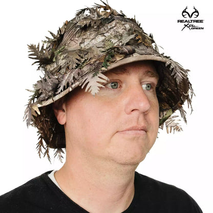 One Size Fits Most SM-XL (Hat size 6 to 8, 54-63cm)Custom Fit with Locking Drawstring Choose From 12 Camo PatternsQuikCamoThe Fowl Depot2-in-1 Leafy Face Mask and Bucket Hat (Adjustable, OSFM)