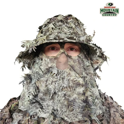 One Size Fits Most SM-XL (Hat size 6 to 8, 54-63cm)Custom Fit with Locking Drawstring Choose From 12 Camo PatternsQuikCamoThe Fowl Depot2-in-1 Leafy Face Mask and Bucket Hat (Adjustable, OSFM)