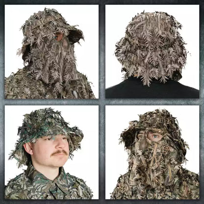 One Size Fits Most SM-XL (Hat size 6 to 8, 54-63cm)Custom Fit with Locking Drawstring Choose From 12 Camo PatternsQuikCamoThe Fowl Depot2-in-1 Leafy Face Mask and Bucket Hat (Adjustable, OSFM)