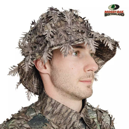 One Size Fits Most SM-XL (Hat size 6 to 8, 54-63cm)Custom Fit with Locking Drawstring Choose From 12 Camo PatternsQuikCamoThe Fowl Depot2-in-1 Leafy Face Mask and Bucket Hat (Adjustable, OSFM)