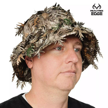 One Size Fits Most SM-XL (Hat size 6 to 8, 54-63cm)Custom Fit with Locking Drawstring Choose From 12 Camo PatternsQuikCamoThe Fowl Depot2-in-1 Leafy Face Mask and Bucket Hat (Adjustable, OSFM)