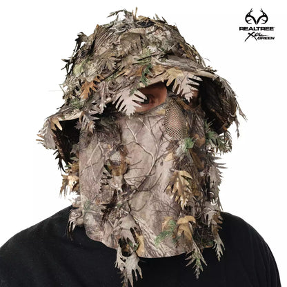 One Size Fits Most SM-XL (Hat size 6 to 8, 54-63cm)Custom Fit with Locking Drawstring Choose From 12 Camo PatternsQuikCamoThe Fowl Depot2-in-1 Leafy Face Mask and Bucket Hat (Adjustable, OSFM)