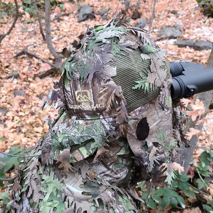 Double Check Your Head Size and Camo Pattern Selection Mask Drops From BACK/REAR of the HatQuikCamoThe Fowl Depot2-in-1 REAR Leafy Face Mask and Camo Hat (Fitted)