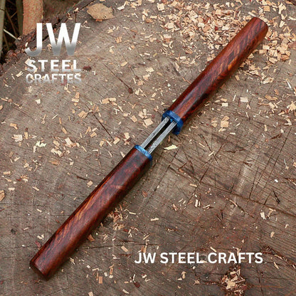 3-Piece Handmade Knife Set — 5-Inch Damascus Utility Blades with Rosewood Handles & Interlocking Scabbard