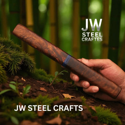 3-Piece Handmade Knife Set — 5-Inch Damascus Utility Blades with Rosewood Handles & Interlocking Scabbard