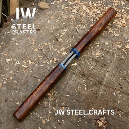 3-Piece Handmade Knife Set — 5-Inch Damascus Utility Blades with Rosewood Handles & Interlocking Scabbard