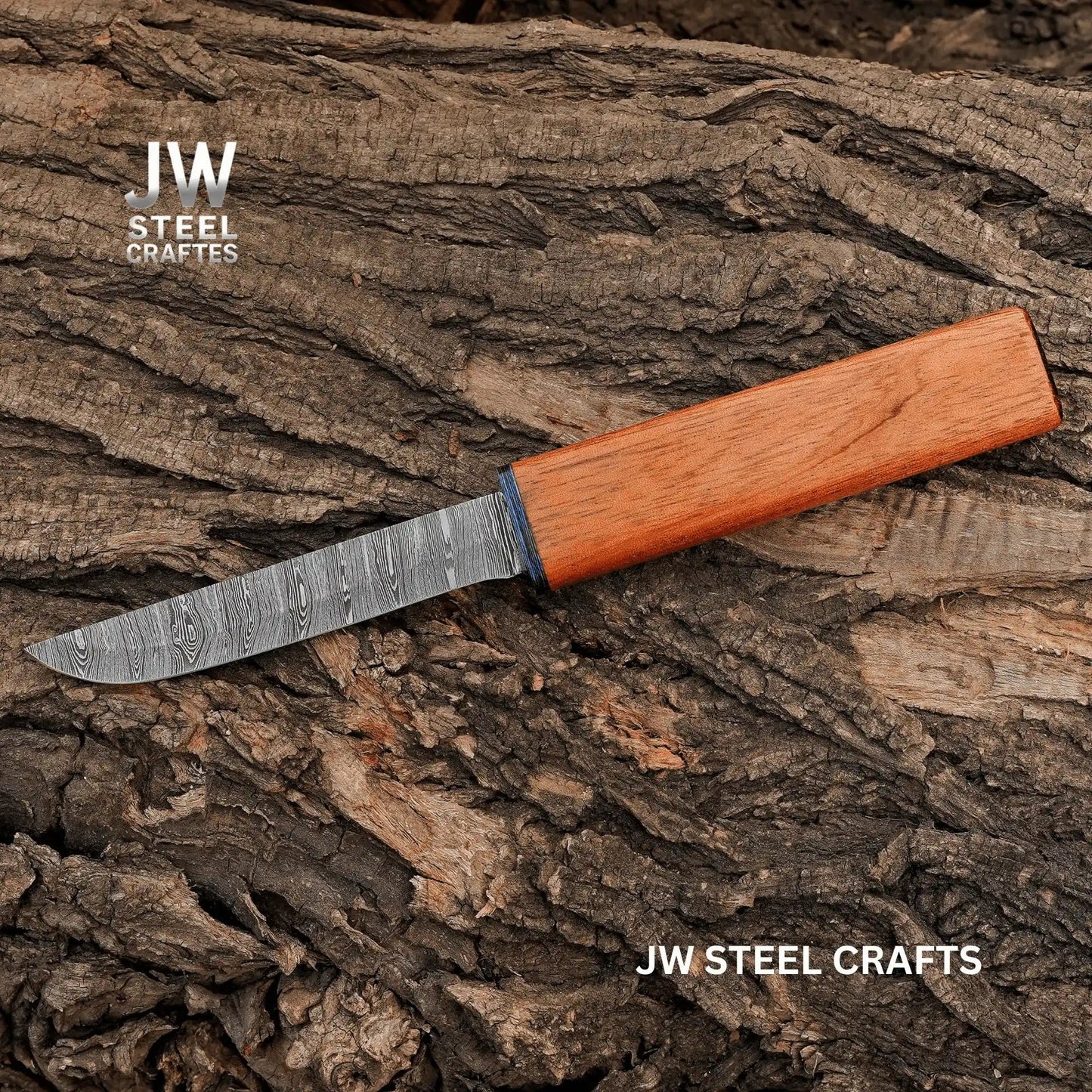 3-Piece Handmade Knife Set — 5-Inch Damascus Utility Blades with Rosewood Handles & Interlocking Scabbard