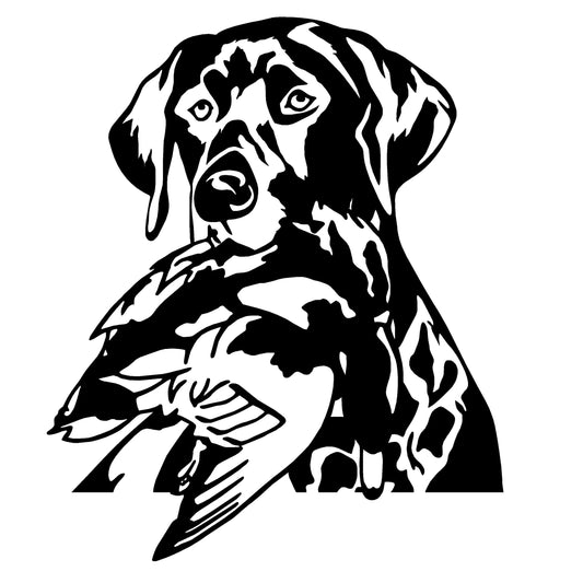 Detailed Lab Head with Mallard Decal - Realistic Design for Dog Lovers